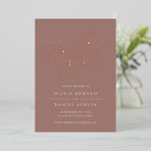 Ethereal Script Foil Save the Date Card Folieneinladung (Stehend vorne)