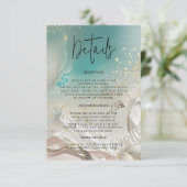 Ethereal Shoreline Minimalist Wedding Details Info Begleitkarte (Stehend Vorderseite)