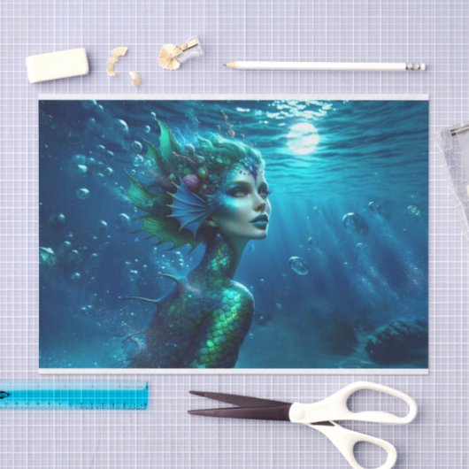 Ethereal Siren Mermaid Ocean Decoupage Seidenpapier (Handwerk)