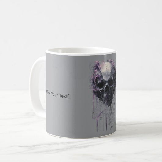 Ethereal Skull Abstract Grunge Dark Art Kaffeetasse (Vorderseite Links)