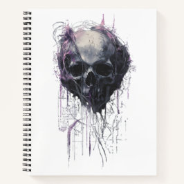 Ethereal Skull Abstract Grunge Dark Art Notizblock