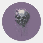 Ethereal Skull Abstract Grunge Dark Art Runder Aufkleber (Vorderseite)