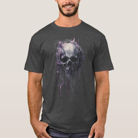 Ethereal Skull Abstract Grunge Dark Art T-Shirt (Vorderseite)