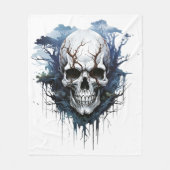 🌑 Ethereal Skull Illusion Fleece Blanket 💀 (Vorderseite)