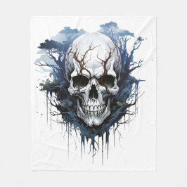 🌑 Ethereal Skull Illusion Fleece Blanket 💀