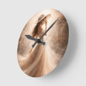 Ethereal Slavic Water Nymph | Wall Clock | Boho Runde Wanduhr (Winkel)