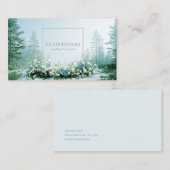 Ethereal Snowy Winter Forest Pine Tree Landscape Visitenkarte (Vorne/Hinten)