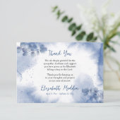 Ethereal Soft Blue Eucalyptus Funeral Dankeskarte (Stehend Vorderseite)
