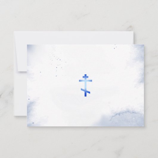 Ethereal Soft Blue Eucalyptus Funeral Dankeskarte (Rückseite)