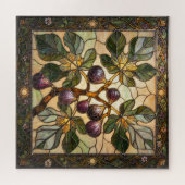 Ethereal Stained Glass Fig Branch Puzzle (Horizontal)
