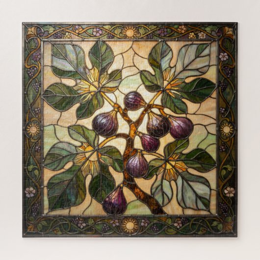 Ethereal Stained Glass Fig Branch Puzzle (Vertikal)