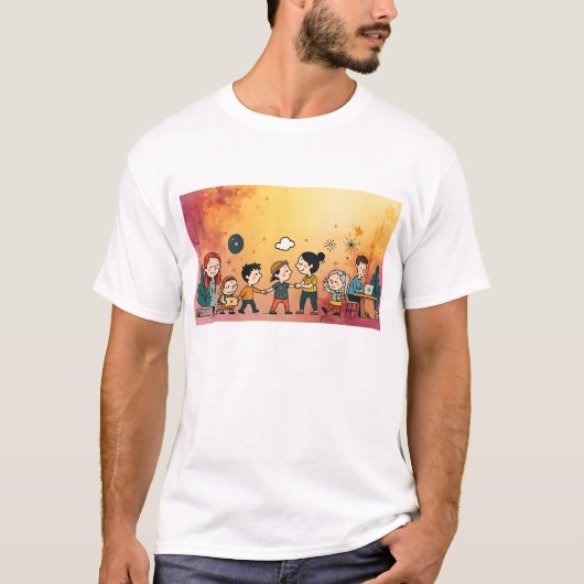 "Ethereal Sunset Gradient Tee | Abstrakte Traumlan (Vorderseite)