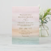 Ethereal Sunset Rustic Elegant QR Code Wedding Einladung (Stehend Vorderseite)