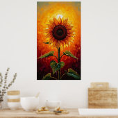 Ethereal Sunset Sunflower Expressionist Poster (Küche)