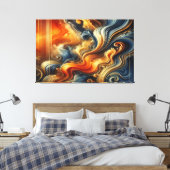 Ethereal Swirl Symphony - Fluid Art Masterpiece Leinwanddruck (Insitu (Schlafzimmer))