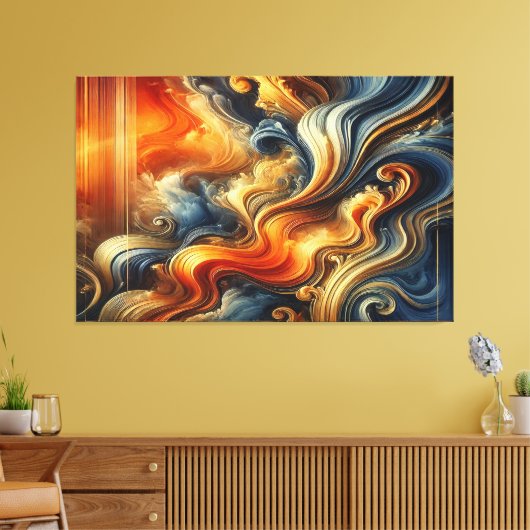 Ethereal Swirl Symphony - Fluid Art Masterpiece Leinwanddruck (Insitu (Wohnzimmer))