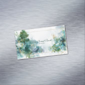 Ethereal Teal Forest Gold Sparkle Magnetische Visitenkarte (Beispiel)