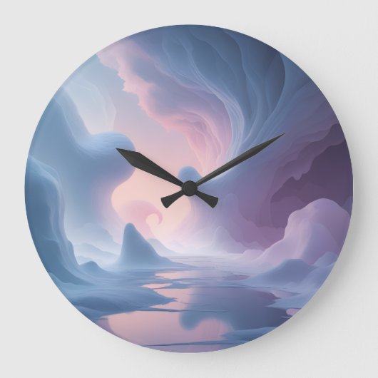 Ethereal Traumscape - Surreal Pastel Fantasy Art Große Wanduhr (Vorderseite)