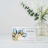 Ethereal Turquoise Gold Blume Visitenkarte (Stehend Vorderseite)