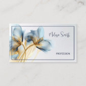 Ethereal Turquoise Gold Blume Visitenkarte (Vorderseite)
