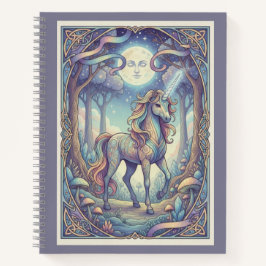 Ethereal Unicorn Moonlight Zentangle Fantasy Notizblock