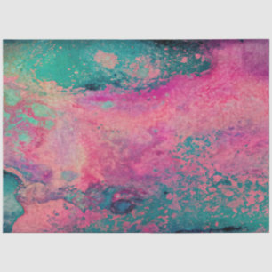 "Ethereal Vellum - Pink Aquamarin Blue Abstrakt Seidenpapier