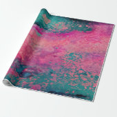 “Ethereal Vellum” – Pink Teal Blue Abstract Geschenkpapier (Ungerollt)