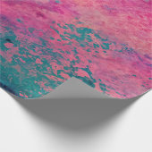 “Ethereal Vellum” – Pink Teal Blue Abstract Geschenkpapier (Ecke)