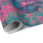 “Ethereal Vellum” – Pink Teal Blue Abstract Geschenkpapier (Rolleneckpunkt)