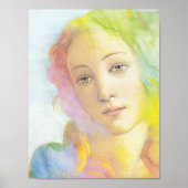Ethereal Venus mit Aquarellhaar Poster (Vorne)