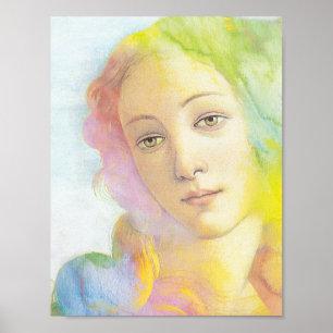 Ethereal Venus mit Aquarellhaar Poster