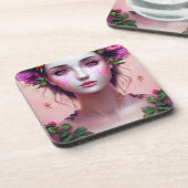 Ethereal verzaubert Märchen Schöne Frau Getränkeuntersetzer (Linke Seite)