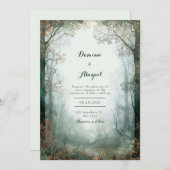 Ethereal-verzauberte Forest-Firefly-Hochzeit Einladung (Vorne/Hinten)