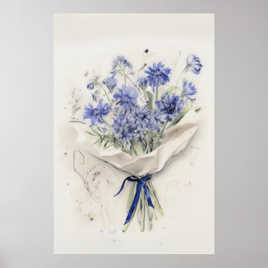 Ethereal Violet Bouquet Poster (Vorne)