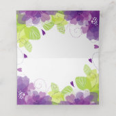 Ethereal violette Blumen Blumenkarte Platzkarte (Innenseite Aufgefaltet)