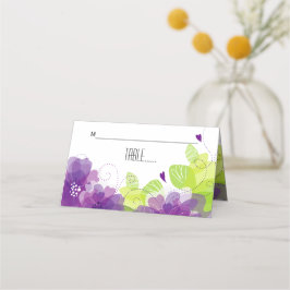 Ethereal violette Blumen Blumenkarte Platzkarte