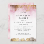 Ethereal Wasserfarbe Rosa Probe Abendessen Einladung (Vorne/Hinten)