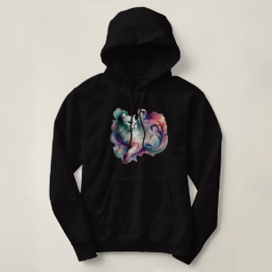 Ethereal Watercolor Cat Hoodie