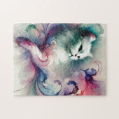 Ethereal Watercolor Cat Puzzle (Horizontal)
