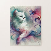 Ethereal Watercolor Cat Puzzle (Vertikal)