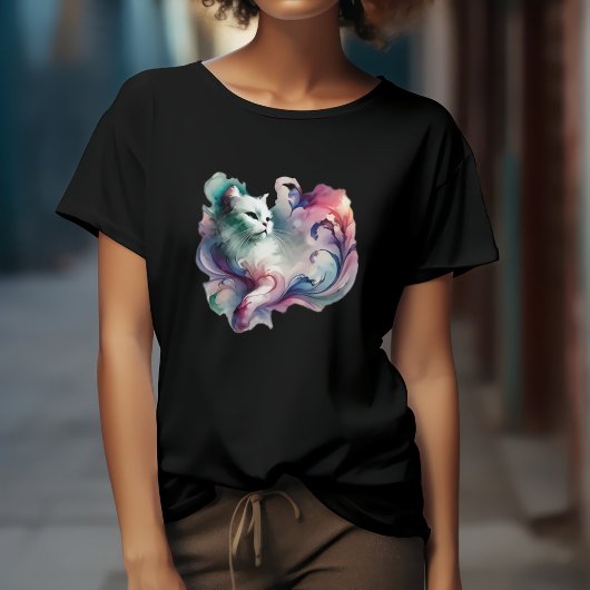 Ethereal Watercolor Cat T-Shirt
