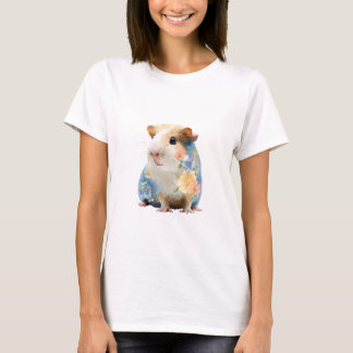 Ethereal Watercolor Floral Guinea Pig Women T-Shirt