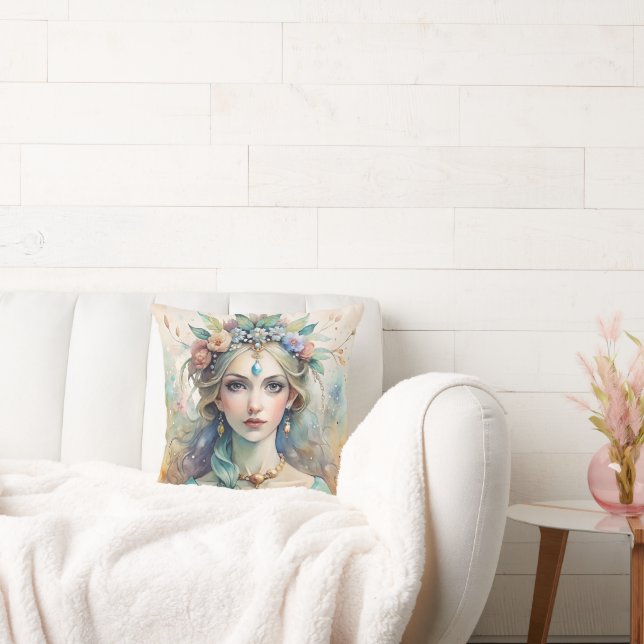 Ethereal Watercolor Queen Pillow Kissen (Liege)