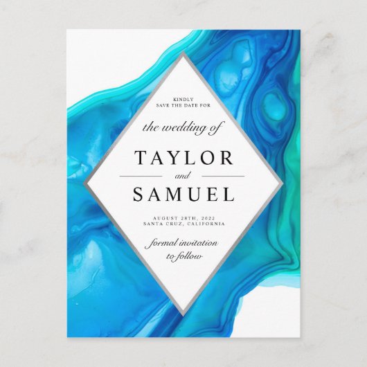 Ethereal Wave Beach Island Save the Date Postcard Einladungspostkarte (Vorderseite)