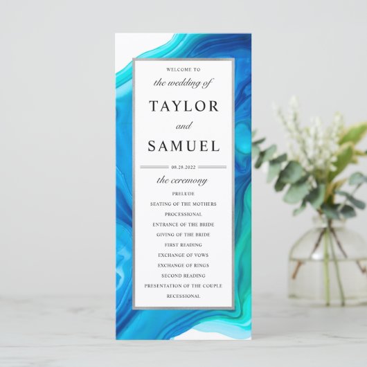 Ethereal Wave Hochzeit Zeremonie Programm Strand (Stehend Vorderseite)