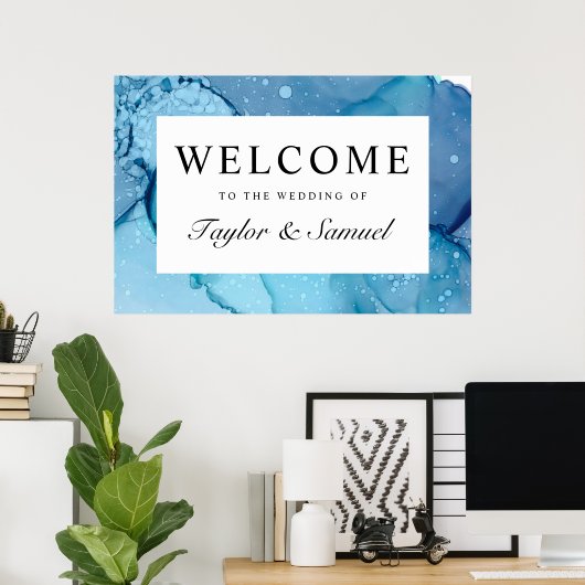 Ethereal Wave Wedding Welcome Sign V07 Poster (Heimbüro)