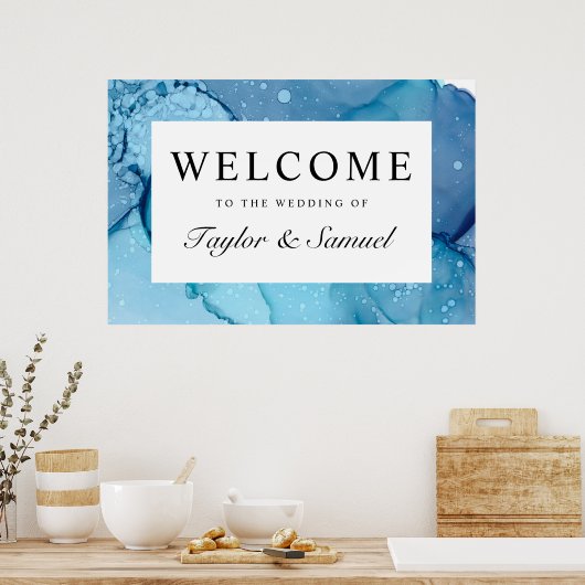 Ethereal Wave Wedding Welcome Sign V07 Poster (Küche)