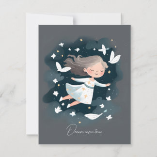 Ethereal Weißes Kleid Girl Friedlich Dove Dankeskarte