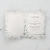 Ethereal White Blume Blue Heron Nature Wedding Einladung (Innenseite)