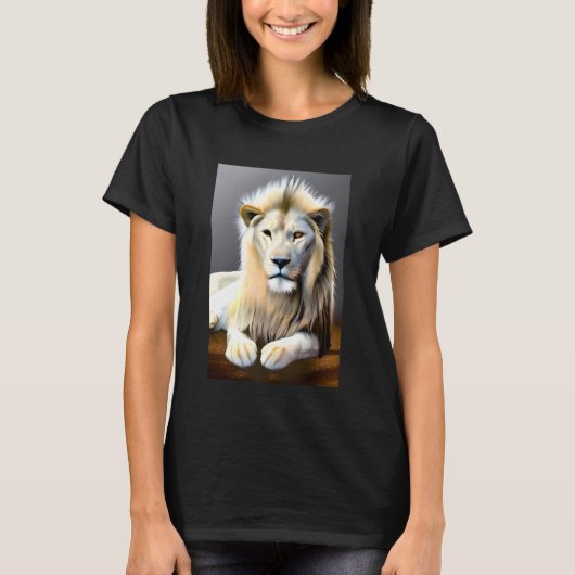 Ethereal White Majestic Lion T-Shirt (Vorderseite)